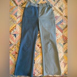 Two-Tone Anthropologie Flare Jeans